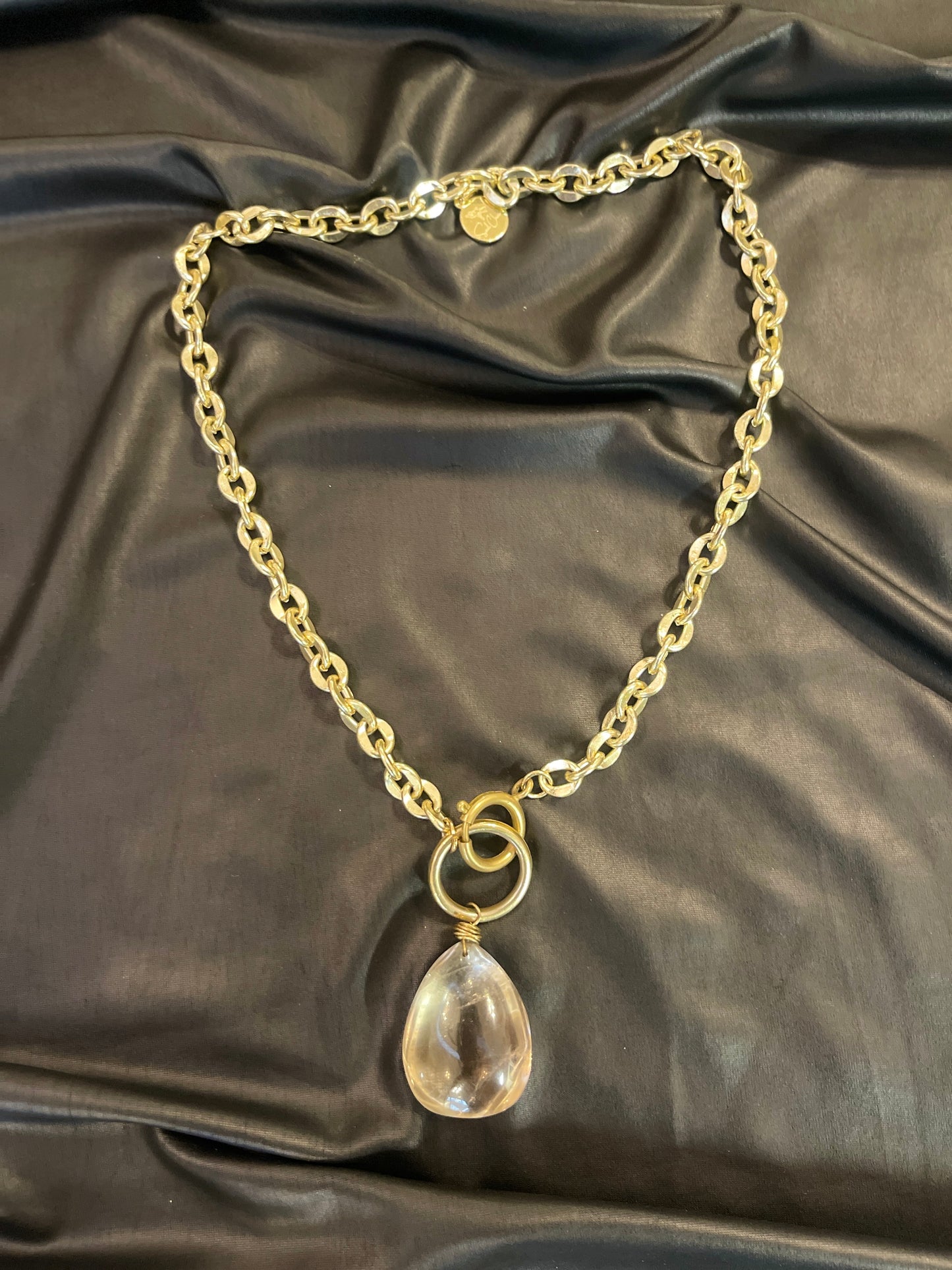 Clear Quartz Soul Chain with Rutilated Quartz Crystal