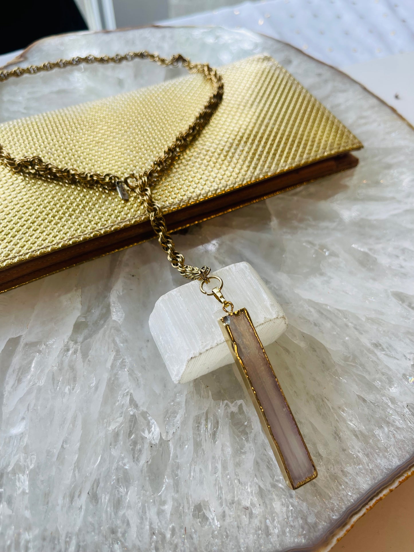 Selenite Soul Chain w Vintage Chain