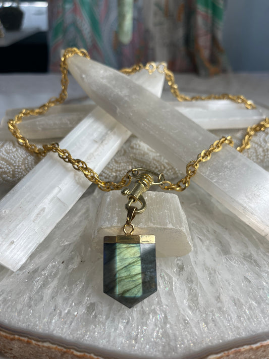 Aurora Borealis Cosmic Communication Soul Chain  Labradorite  Crystal