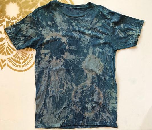 Shibori tee(turmeric & indigo dyed) Men’s Large - Ola Wyola